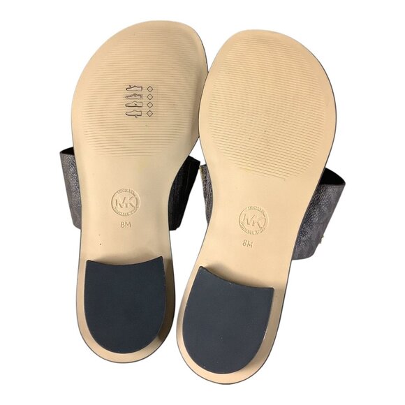 Michael Kors August Flat Sandals Women’s Slip On Size 8 M Brown and Black - Picture 9 of 9